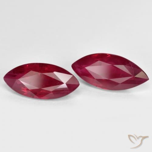 2.43 ctw Red Ruby Stones, Natural Ruby in Marquise Facet Shape for Sale
