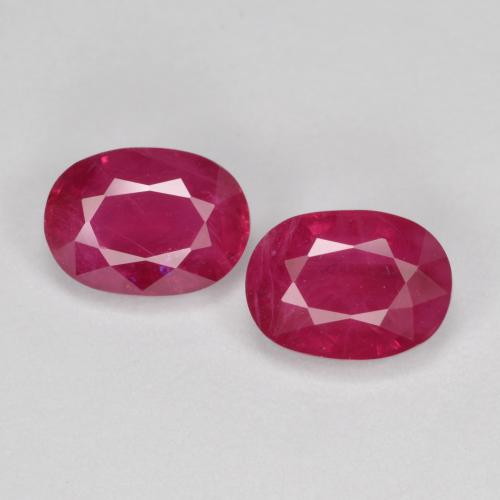 Розовато-красный Рубин Камень - 1.2ct Фасетный Овал (ID: 569929)