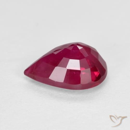 Ruby Gemstone in 7 x 5 mm (calibrated) Size for Sale, Ruby Stone in Medium-Dark Red Color