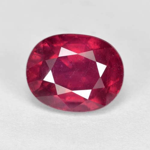 Medium-Dark Red Рубин Камень - 3.4ct Фасетный Овал (ID: 570203)
