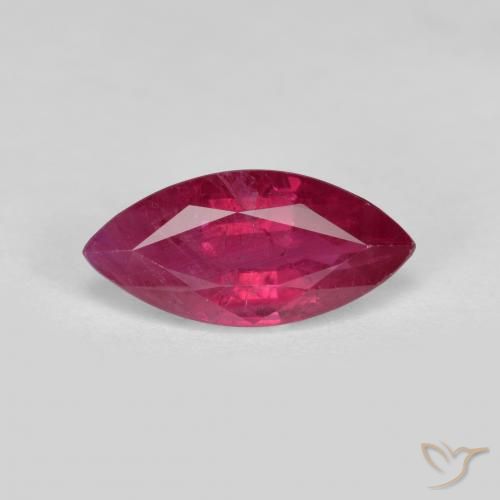 1.23 ct Marquise Cut Ruby, 10 x 4.8 mm From Myanmar, Photo A