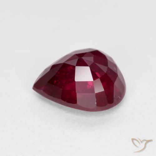Ruby Gemstone in 6.7 x 6.1 mm Size for Sale, Ruby Stone in Dark Red Color