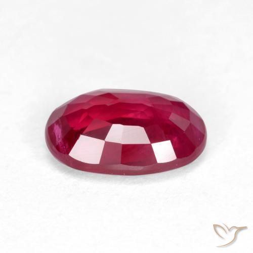 Ruby Gemstone in 7 x 5 mm (calibrated) Size for Sale, Ruby Stone in Medium-Dark Red Color