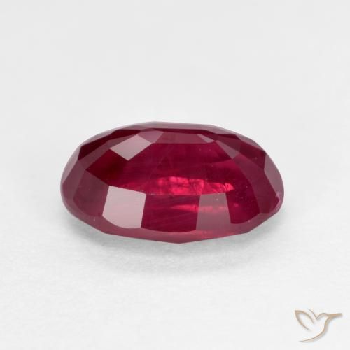 Ruby Gemstone in 7 x 5 mm (calibrated) Size for Sale, Ruby Stone in Medium-Dark Red Color