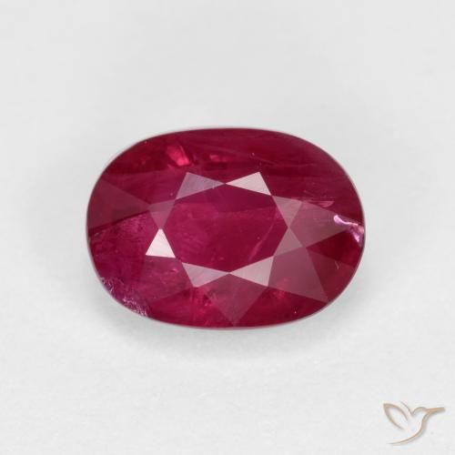 1.22 ct Oval Cut Ruby, 6.9 x 5.1 mm From Myanmar, Photo A