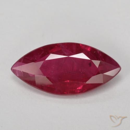 1 ct Marquise Cut Ruby, 10.2 x 4.9 mm From Myanmar, Photo A