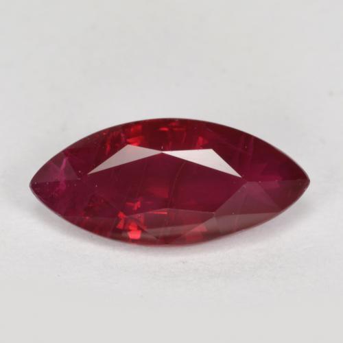 Bright Red Ruby Gem - 1.1ct Marquise Facet (ID: 570791)