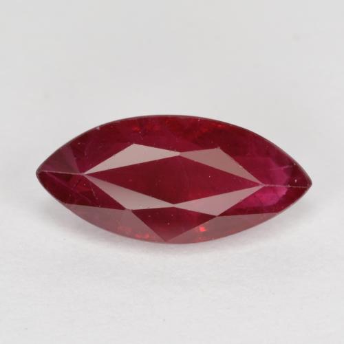أحمر غامق ياقوت حجر كريم - 1.3ct وجه ماركيز (ID: 570793)