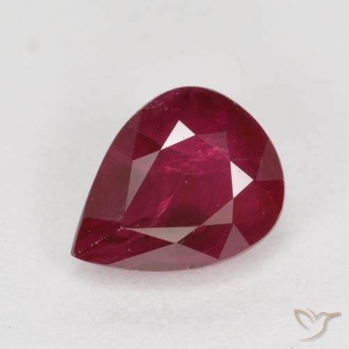 1.04 ct Red Ruby Stone, Natural Ruby in Pear Facet Shape for Sale
