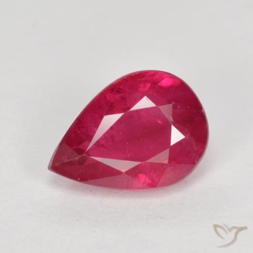 1.04 ct Pear Cut Ruby, 7.1 x 5.1 mm From Myanmar, Photo A