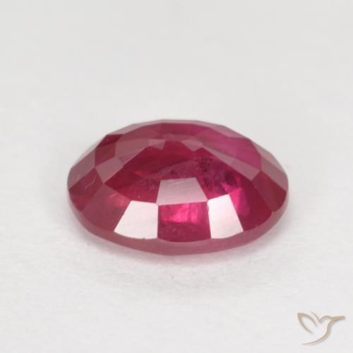 Ruby Gemstone in 6.8 x 5.6 mm Size for Sale, Ruby Stone in Deep Reddish Pink Color