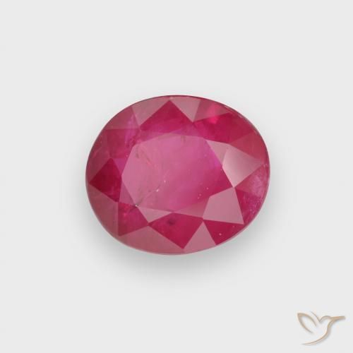 1.00 ct Red Ruby Stone, Natural Ruby in Oval Facet Shape for Sale