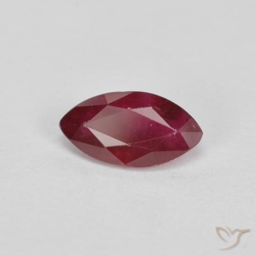 0.94 ct Red Ruby Stone, Natural Ruby in Marquise Facet Shape for Sale