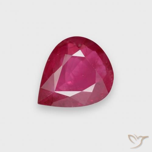 0.84ct Natural Light Red Ruby, Pear Shape, VS-SI