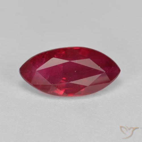 1.89 ct Red Ruby Stone, Natural Ruby in Marquise Facet Shape for Sale
