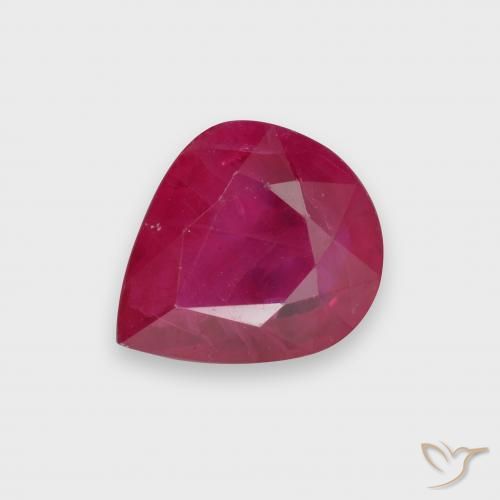 1.73 ct Pear Cut Ruby, 8.4 x 7.2 mm From Myanmar, Photo A