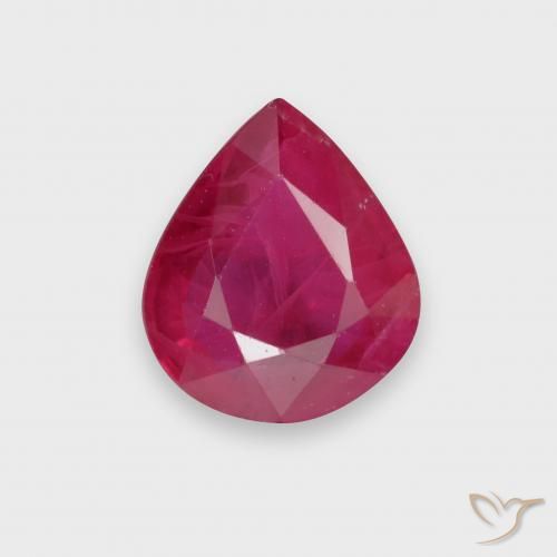 1.73 ct Red Ruby Stone, Natural Ruby in Pear Facet Shape for Sale