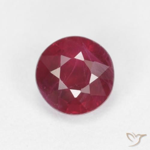 0.44ct Natural Medium Red Ruby, Round, SI