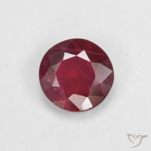 0.27 ct Red Ruby Stone, Natural Ruby in Round Facet Shape for Sale