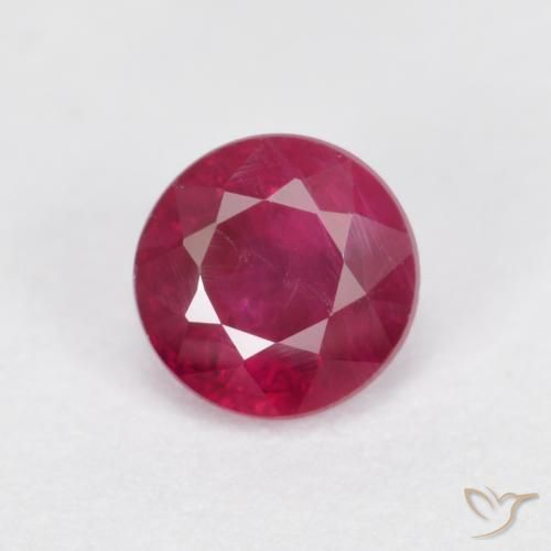0,4 ct Rubin im Rundschliff, 4 mm aus Myanmar, Photo A