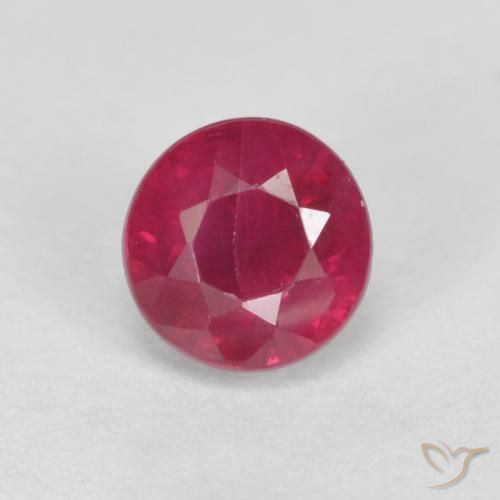 Deep Reddish Pink Ruby Gem - 0.4ct Round Facet (ID: 590709)