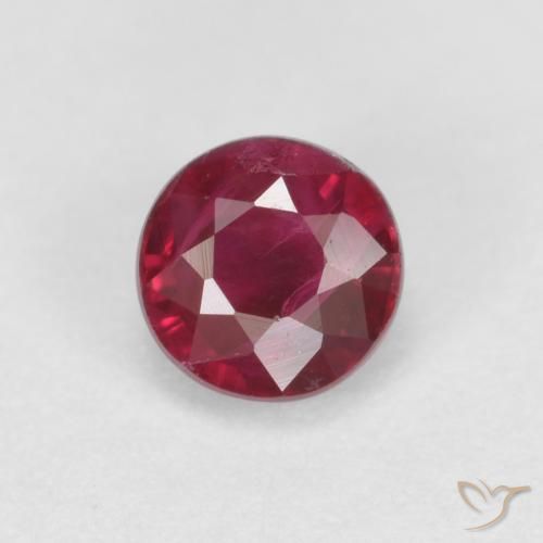 Medium Red Ruby Gem - 0.4ct Round Facet (ID: 590710)