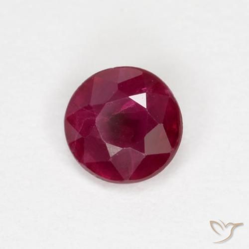 0.28 ct Red Ruby Stone, Natural Ruby in Round Facet Shape for Sale