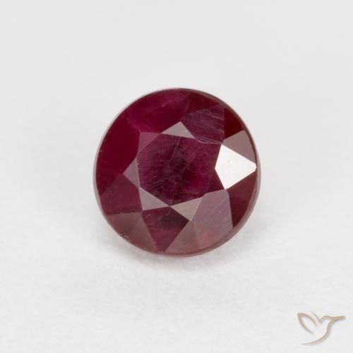 0.43 ct Red Ruby Stone, Natural Ruby in Round Facet Shape for Sale