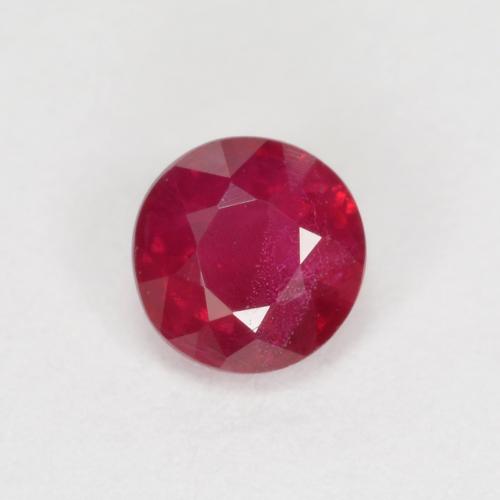 Deep Crimson Ruby Gem - 0.3ct Round Facet (ID: 590754)