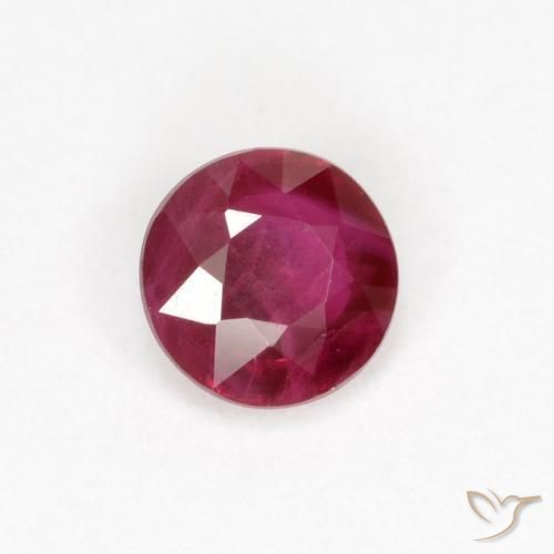 0.29 ct Red Ruby Stone, Natural Ruby in Round Facet Shape for Sale