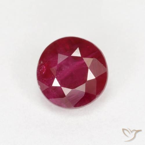 0.49ct Natural Dark Red Ruby, Round, SI