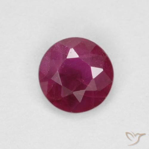 0.30ct Natural Deep Red Ruby, Round, SI