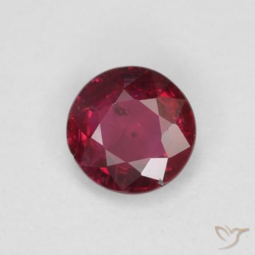 0.29ct Natural Deep Red Ruby, Round, SI