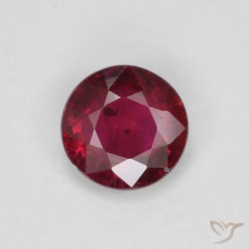 0.29 ct Red Ruby Stone, Natural Ruby in Round Facet Shape for Sale