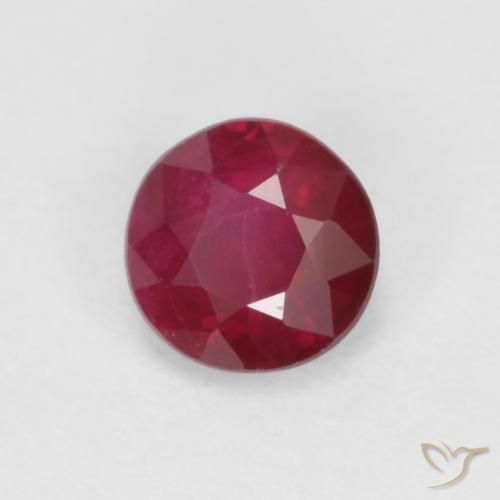 0.35 ct Red Ruby Stone, Natural Ruby in Round Facet Shape for Sale
