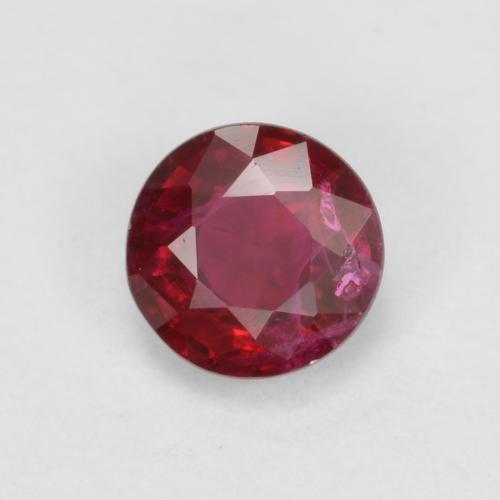 Deep Wine Red Ruby Gem - 0.4ct Round Facet (ID: 590964)