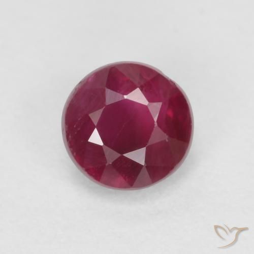Rubí de talla redonda de 0,4 quilates, 4 mm de Myanmar, Photo A