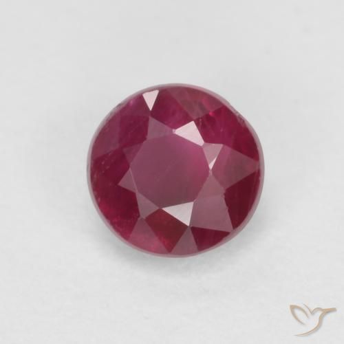 0.40 ct Red Ruby Stone, Natural Ruby in Round Facet Shape for Sale