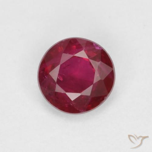 0.34ct Natural Deep Red Ruby, Round, SI