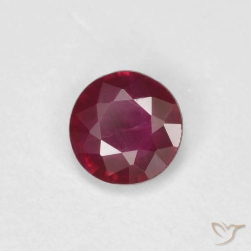 0.29 ct Red Ruby Stone, Natural Ruby in Round Facet Shape for Sale