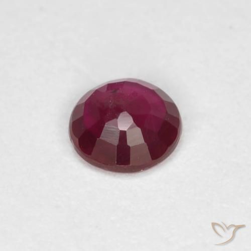 Ruby Gemstone in 4 mm (calibrated) Size for Sale, Ruby Stone in Dark Red Color