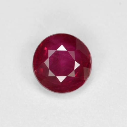 Deep Wine Red Ruby Gem - 0.4ct Round Facet (ID: 591855)