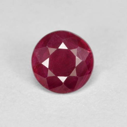 Deep Wine Red Ruby Gem - 0.4ct Round Facet (ID: 591856)