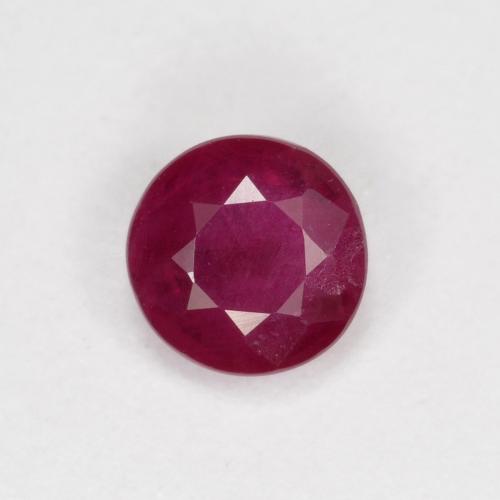Deep Wine Red Ruby Gem - 0.4ct Round Facet (ID: 591857)