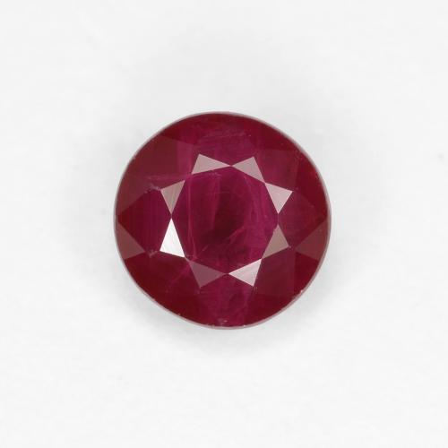 Dark Red Ruby Gem - 0.4ct Round Facet (ID: 591858)
