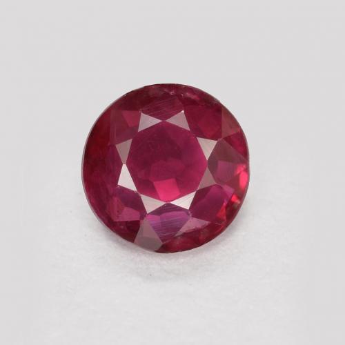 Rubis Vin rouge profond Tour 0,33 ct de Birmanie, Dimension 4,3mm, Pierre gemme naturelle Chauffé, pureté vs-si, 1 pièce Rubis round facet, dureté de Mohs de 9 convient aux bijoux de tous les jours, pierre de sagesse, Pierre précieuse de l'année du cochon, Photo A