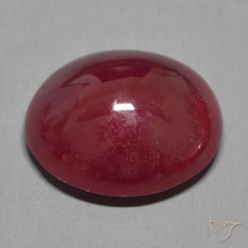 Ruby Gemstone in 14.8 x 12.8 mm Size for Sale, Ruby Stone in Dark Red Color