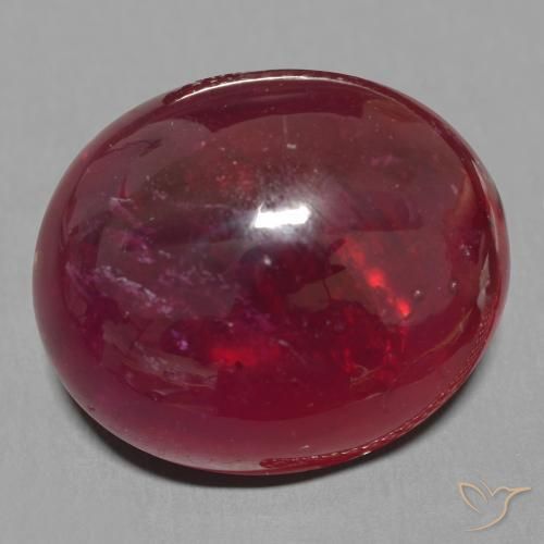 25.77 ct Red Ruby Stone, Natural Ruby in Oval Cabochon Shape for Sale