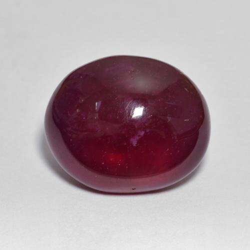 Wine Red Ruby Gem - 7.9ct Oval Cabochon (ID: 609421)