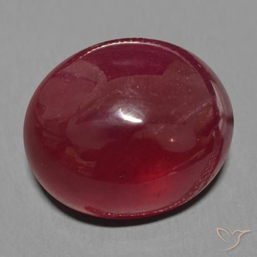 16.77 ct Red Ruby Stone, Natural Ruby in Oval Cabochon Shape for Sale